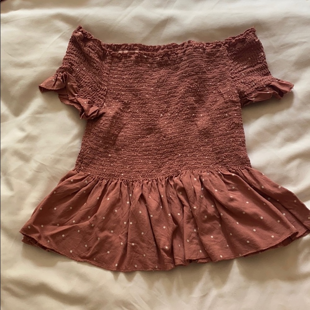 Smocked off the shoulder top